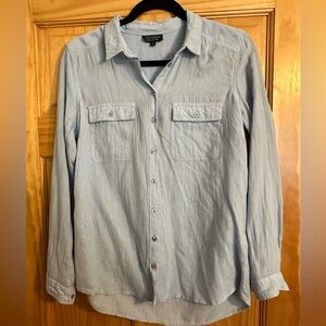 Topshop 100% cotton Chambray Button down Top Women